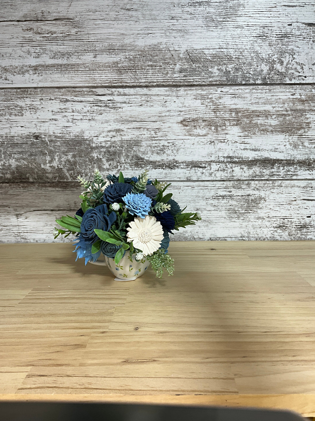 Blue Haven | Sola Wood Flower Mug Arrangement