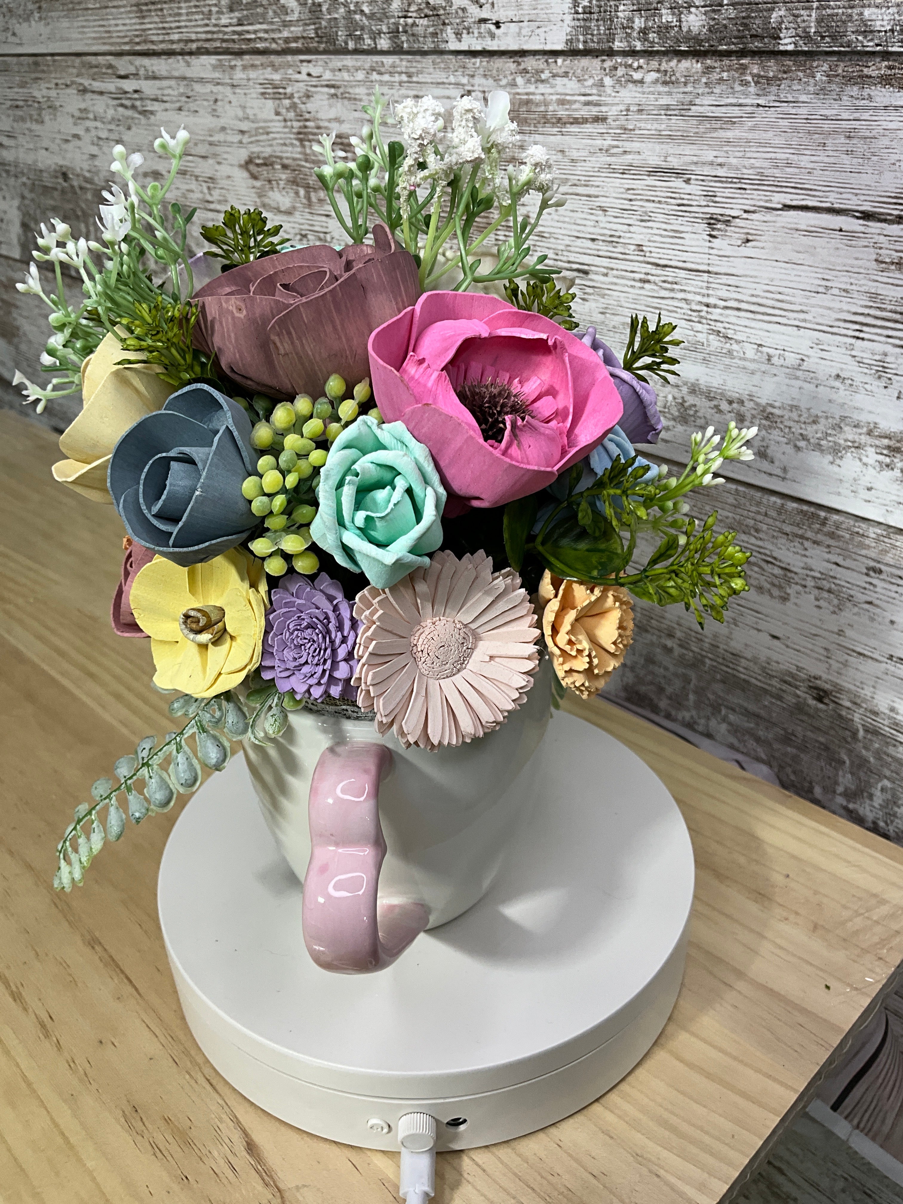 Mama Mug Sola Wood Flower Arrangement | Handcrafted Gift for Mom