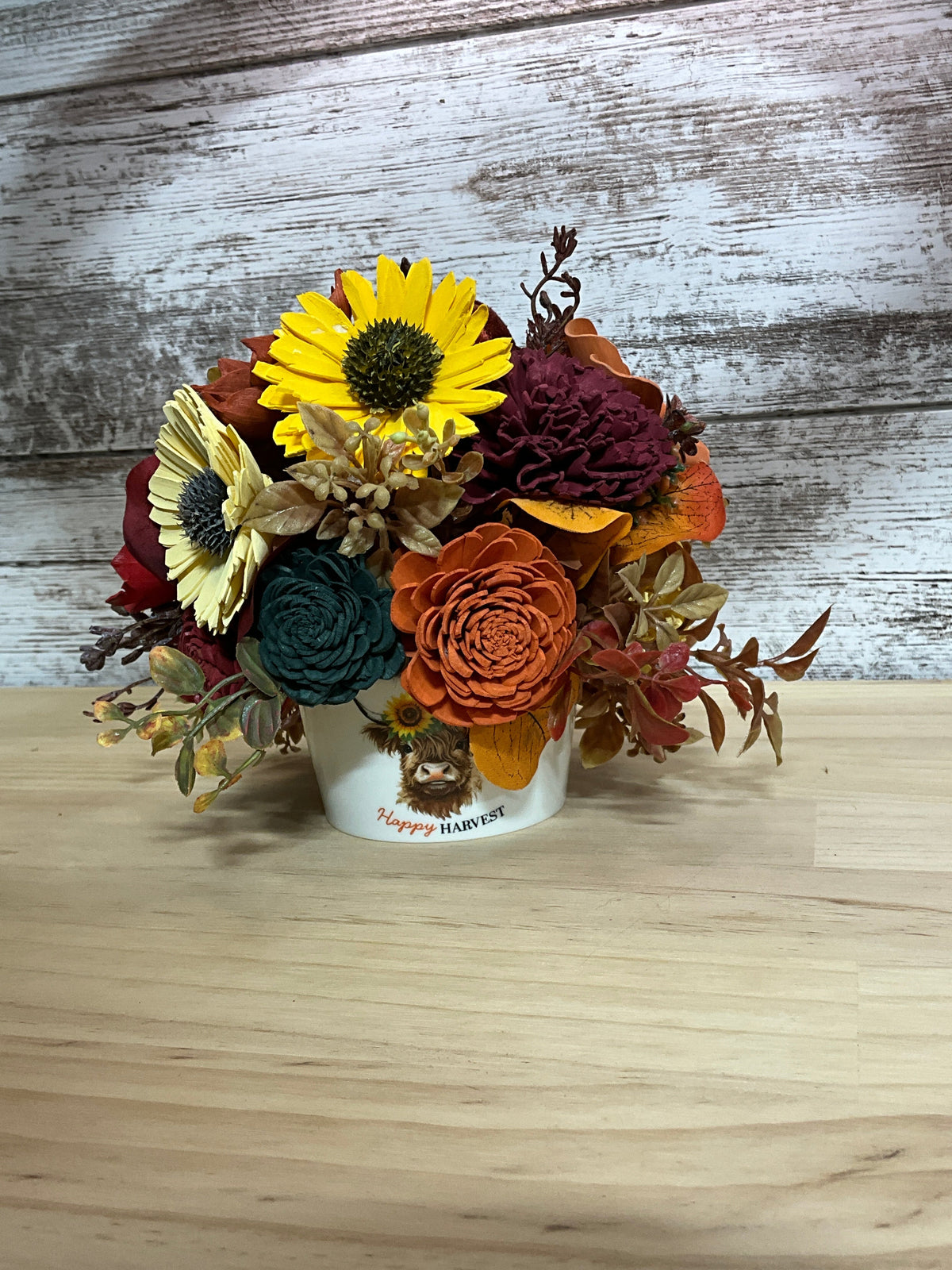 Highland Harvest | Autumn Sola Wood Flower Arrangement
