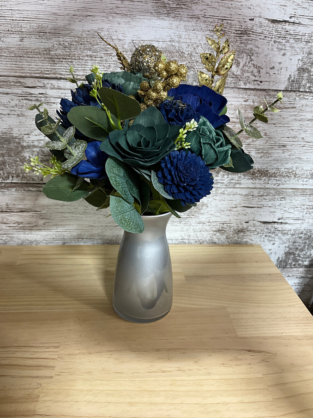 Midnight & Gold | Sola Wood Flower Vase Arrangement
