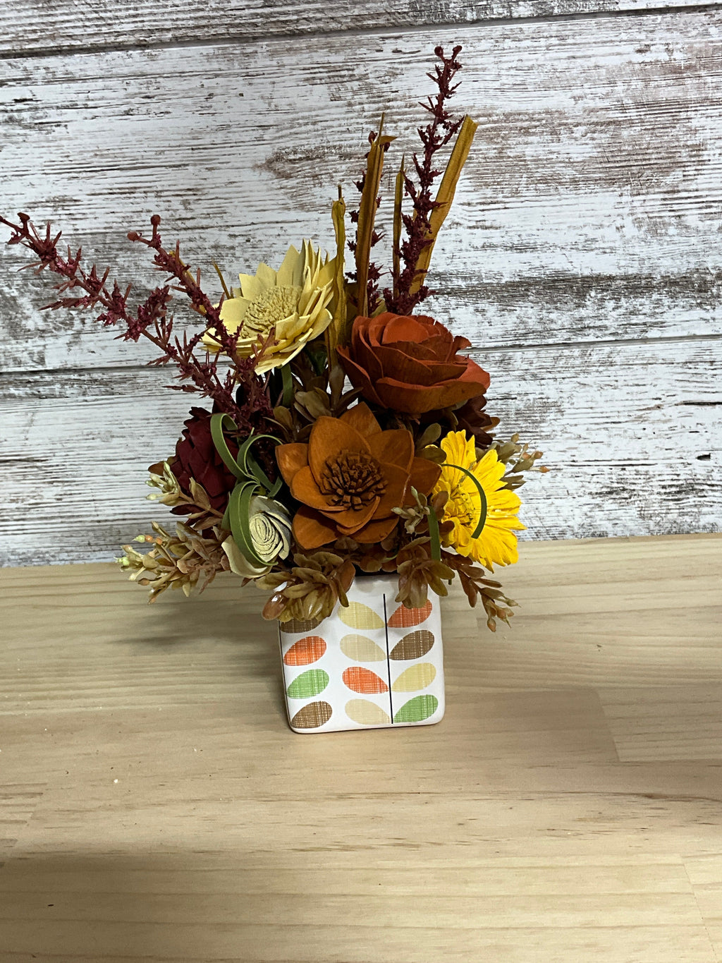 Autumn Leaf & Bloom | Sola Wood Flower Arrangement