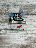 Let It Snow | Snowman Sola Wood Flower Wall Hanger
