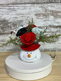 Snowman Smiles Christmas Sola Wood Flower Arrangement