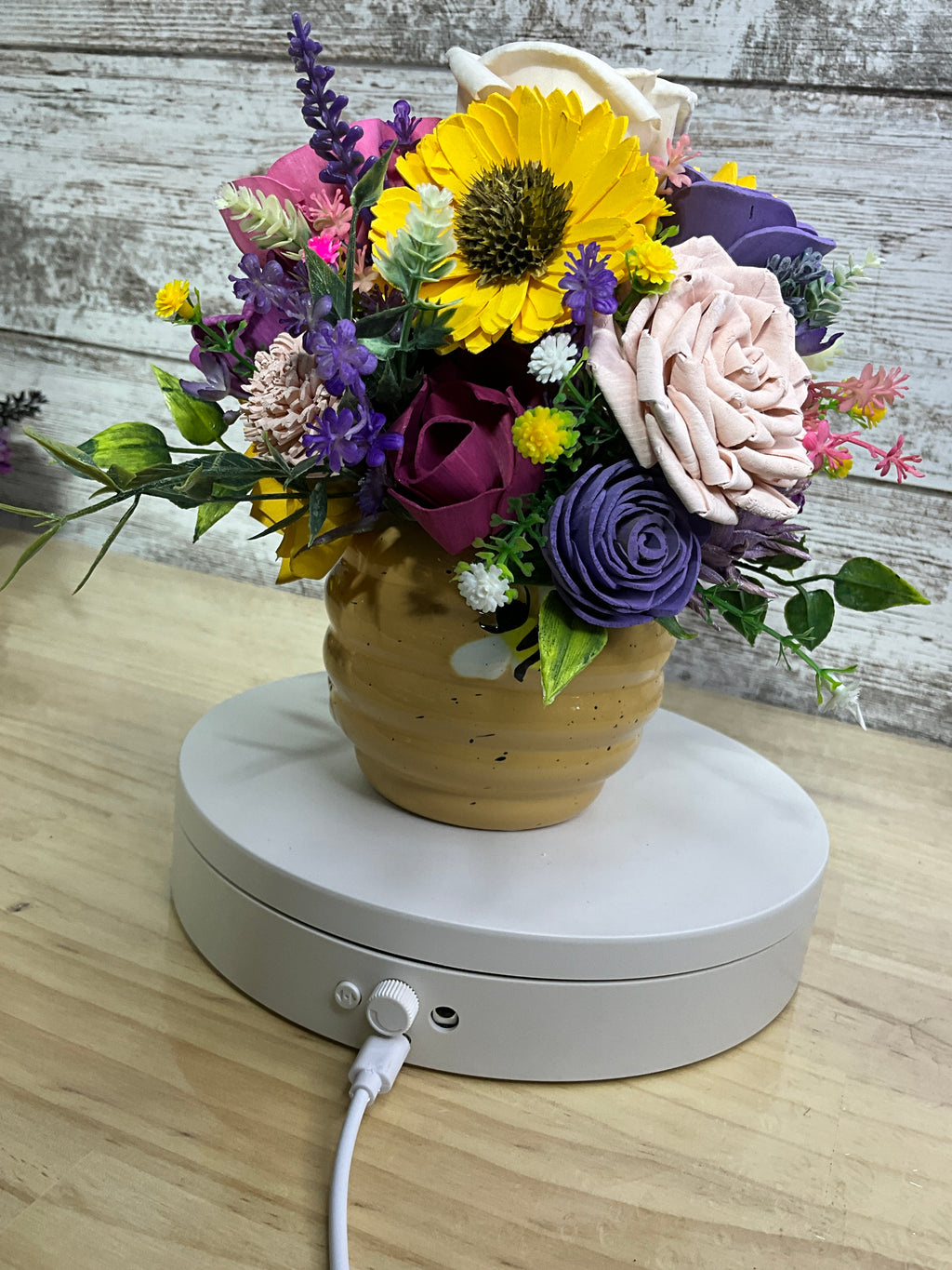 Bright Blooms Beehive Sola Wood Flower Arrangement - Joni’s Sola Ever After, LLC