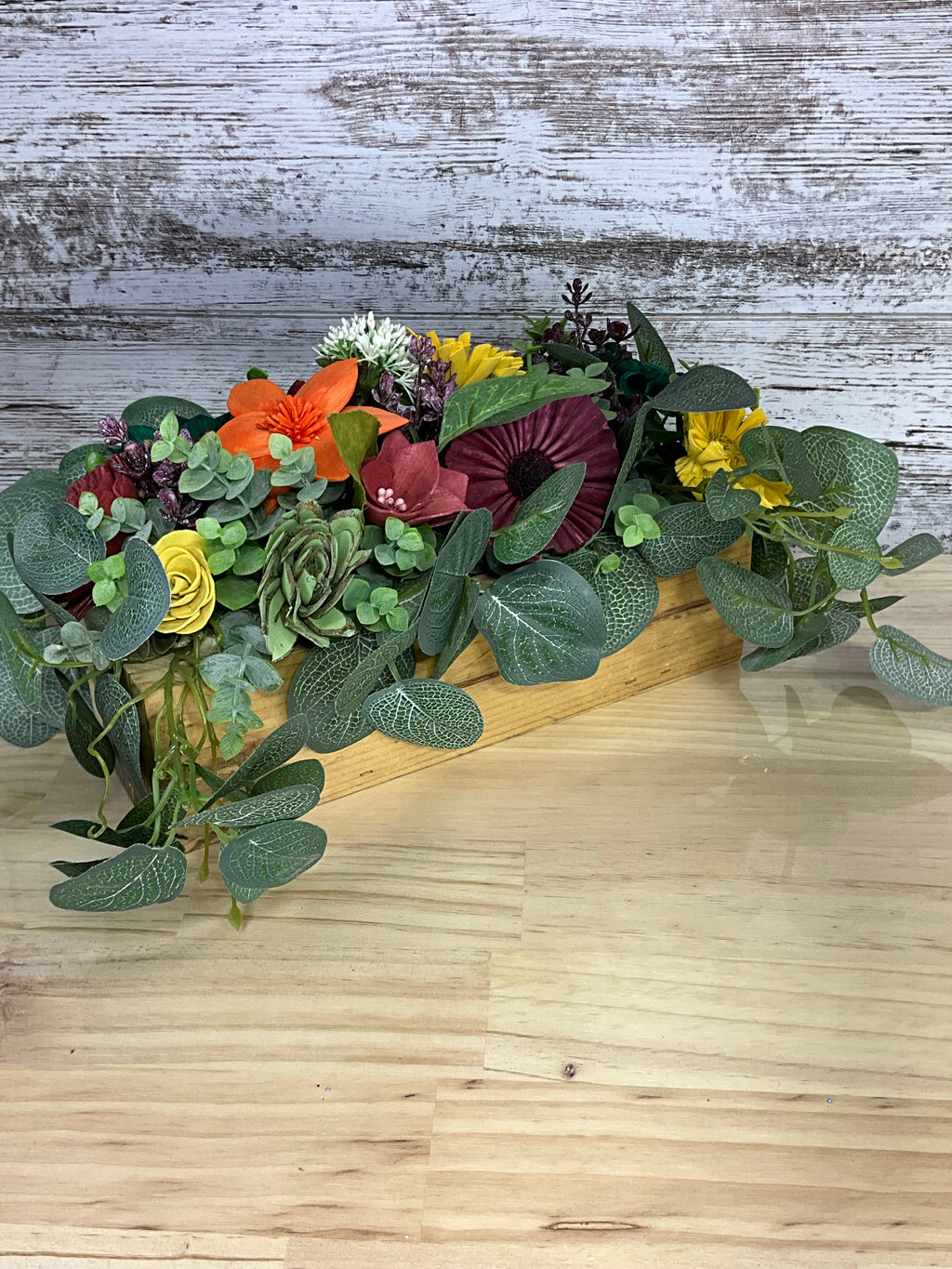 Jewel Tone Garden Box Centerpiece