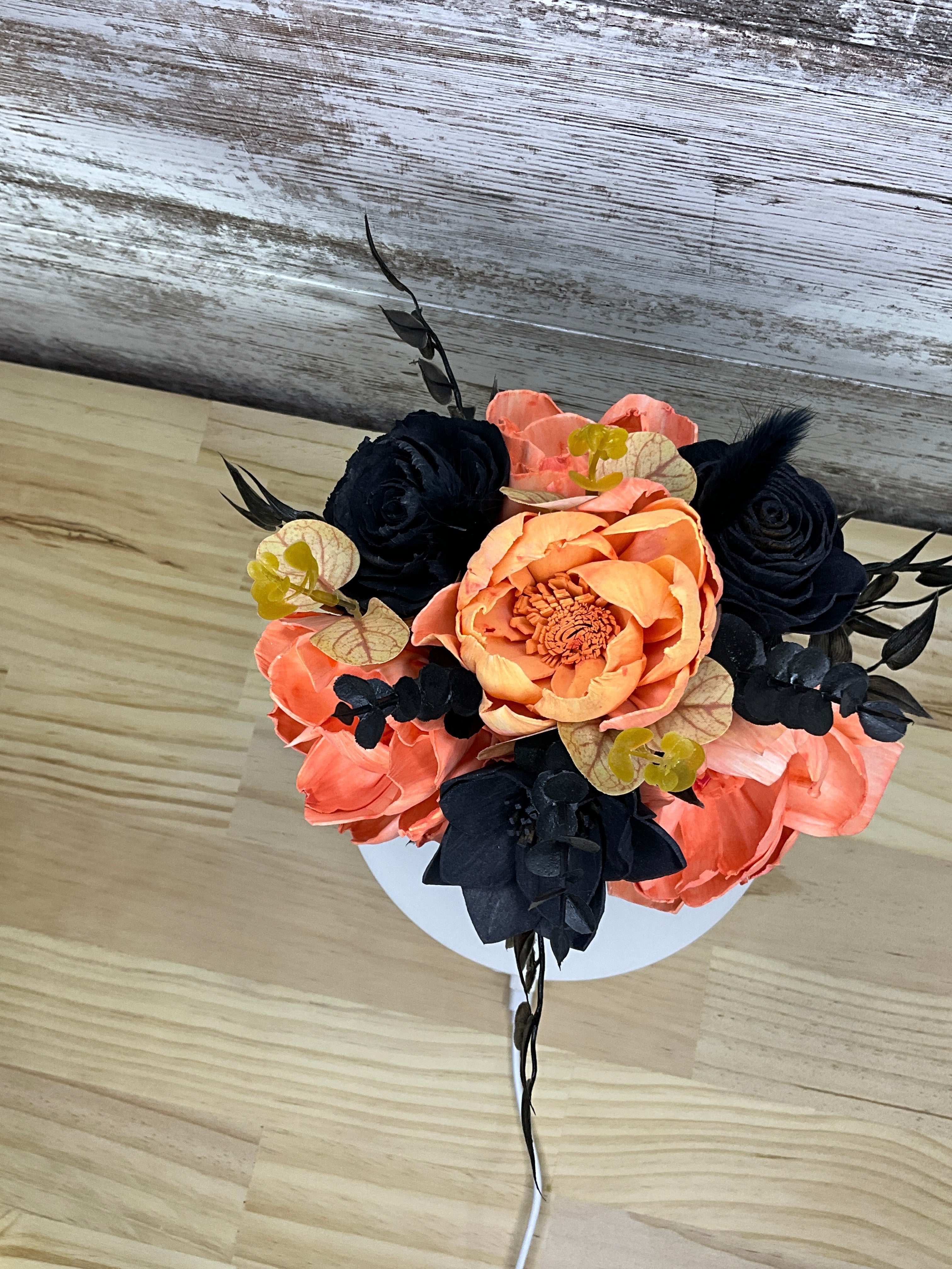 Skull Vase Halloween Sola Wood Flower Arrangement