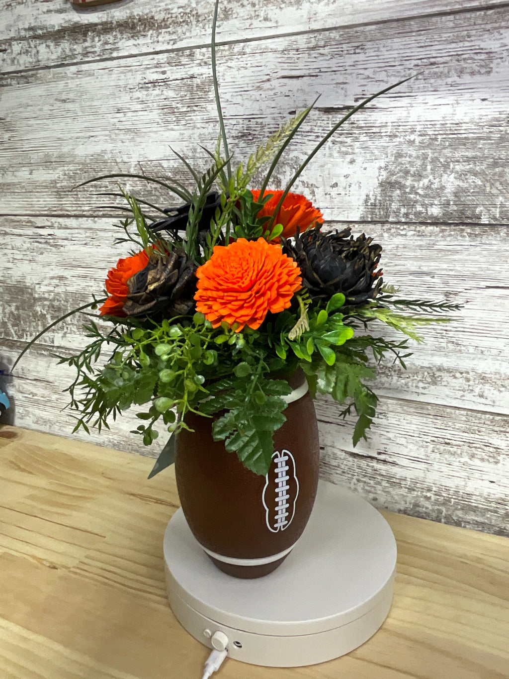 Game Day Sola Wood Flower Arrangement in Football Vase