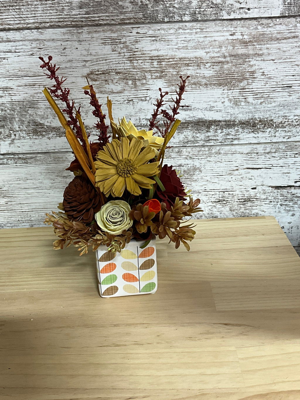 Autumn Leaf & Bloom | Sola Wood Flower Arrangement