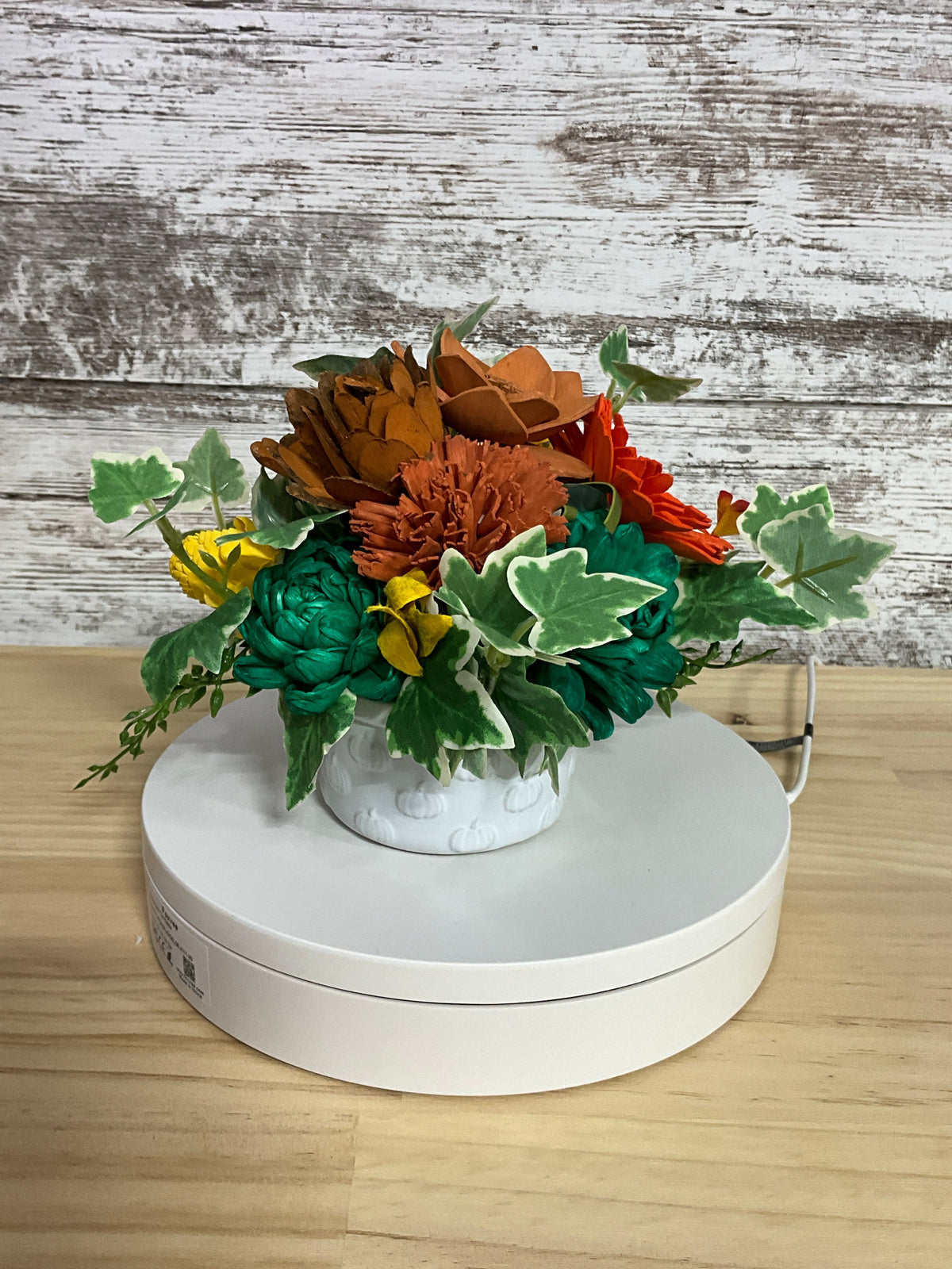 Golden Harvest & Ivy – Fall Sola Wood Flower Arrangement