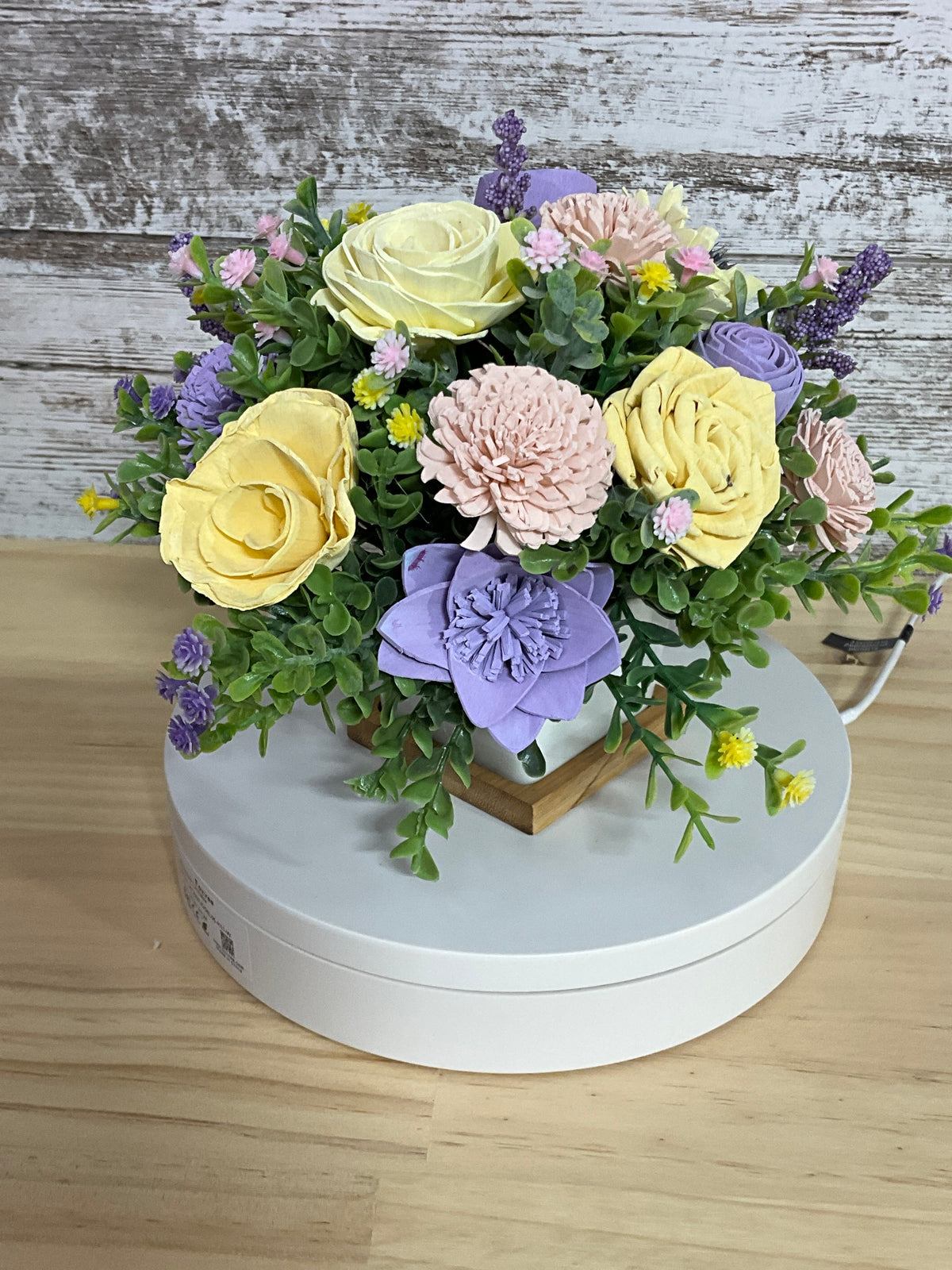 You Are My Sunshine – Highland Cow Sola Wood Flower Arrangement