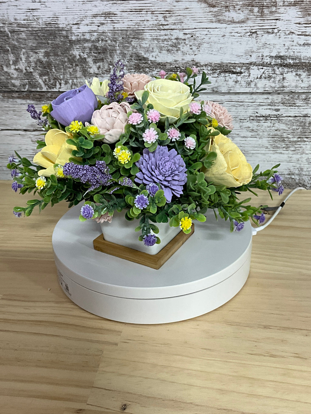 You Are My Sunshine – Highland Cow Sola Wood Flower Arrangement