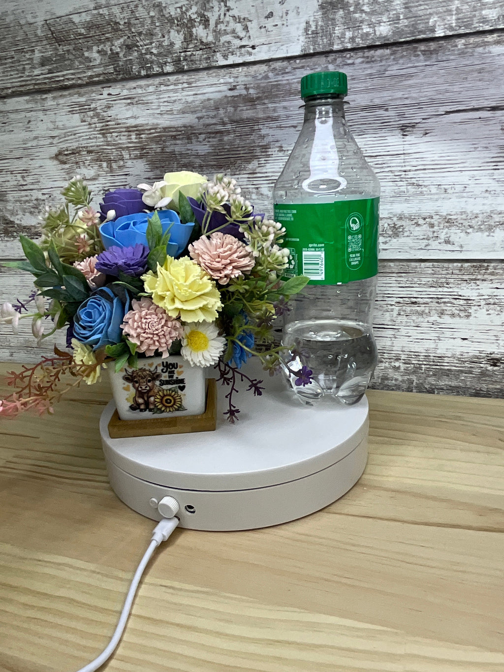 You Are My Sunshine Highland Cow Sola Wood Flower Arrangement