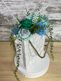 Seafoam Wishes Sola Wood Flower Gift Bag Arrangement