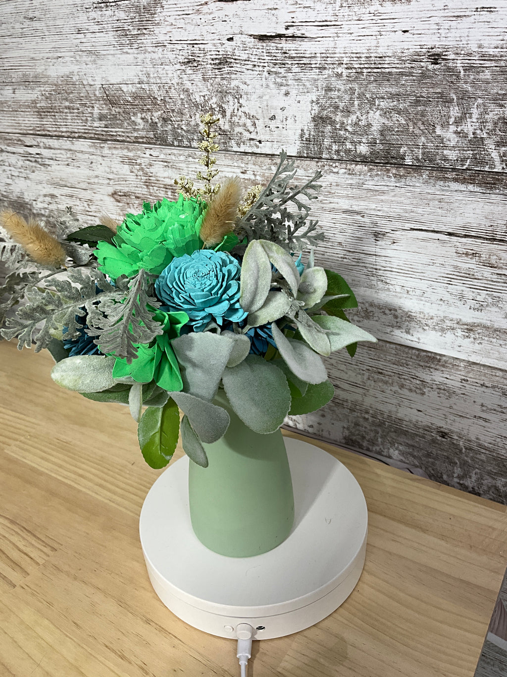 Drop In — Teal & Emerald Sola Wood Flower Arrangement