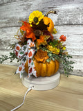 Harvest Pumpkin Sola Wood Flower Arrangement