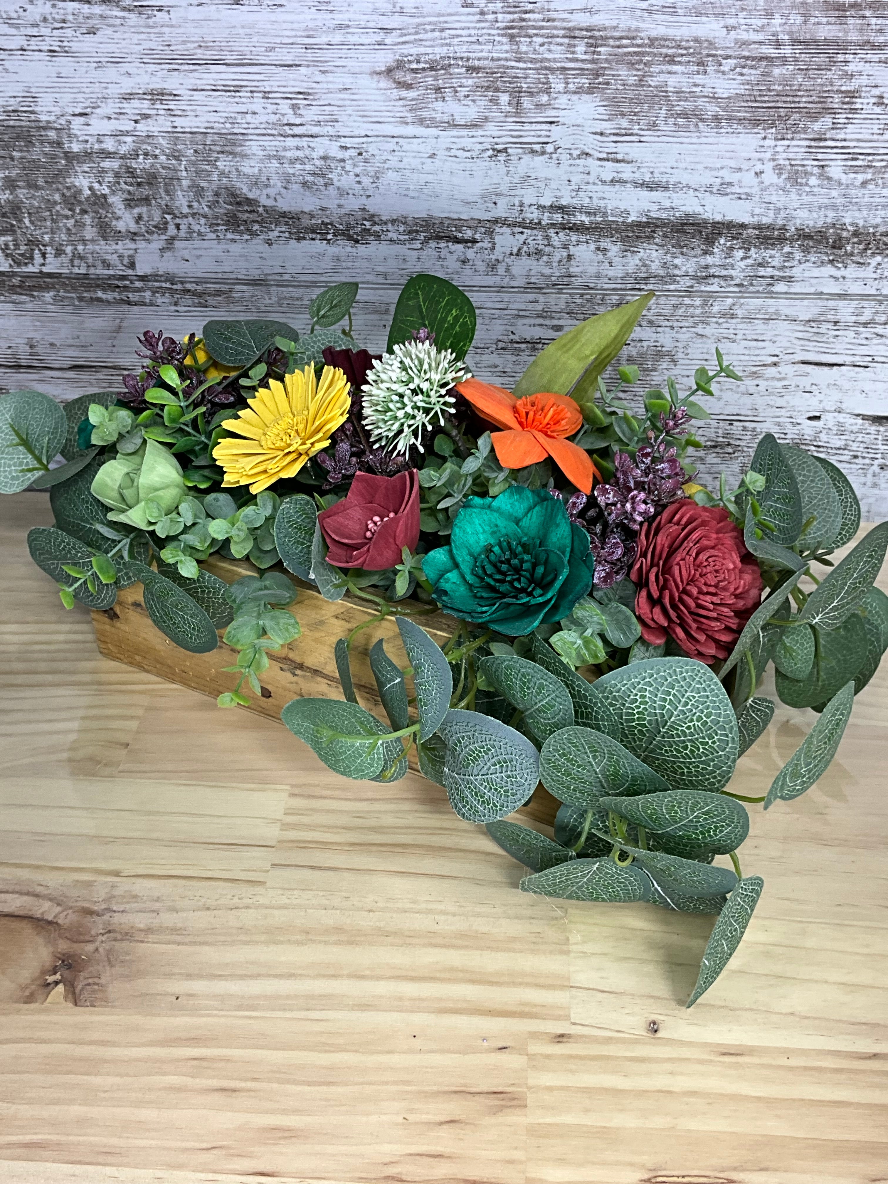 Jewel Tone Garden Box Centerpiece