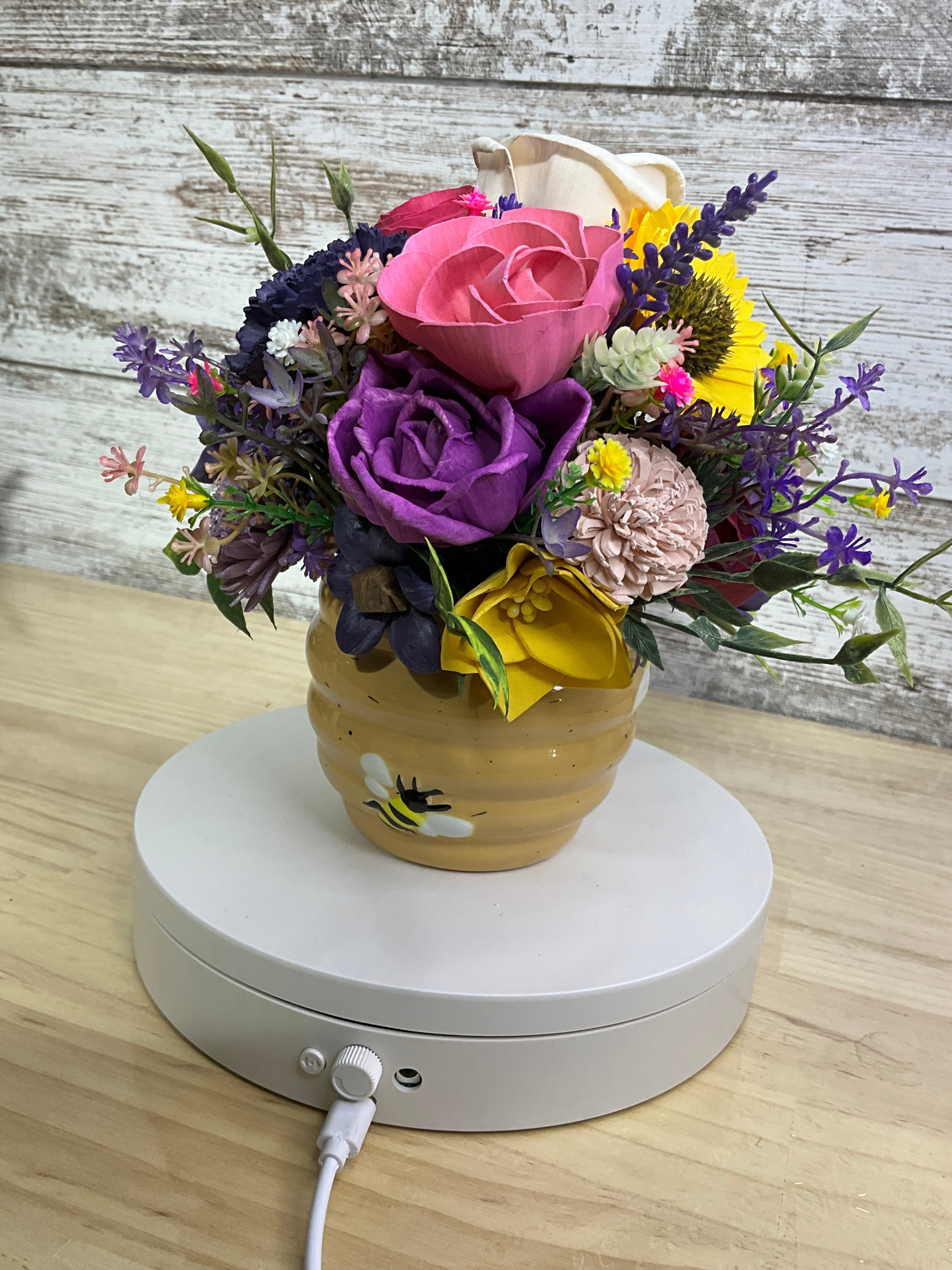 Bright Blooms Beehive Sola Wood Flower Arrangement - Joni’s Sola Ever After, LLC