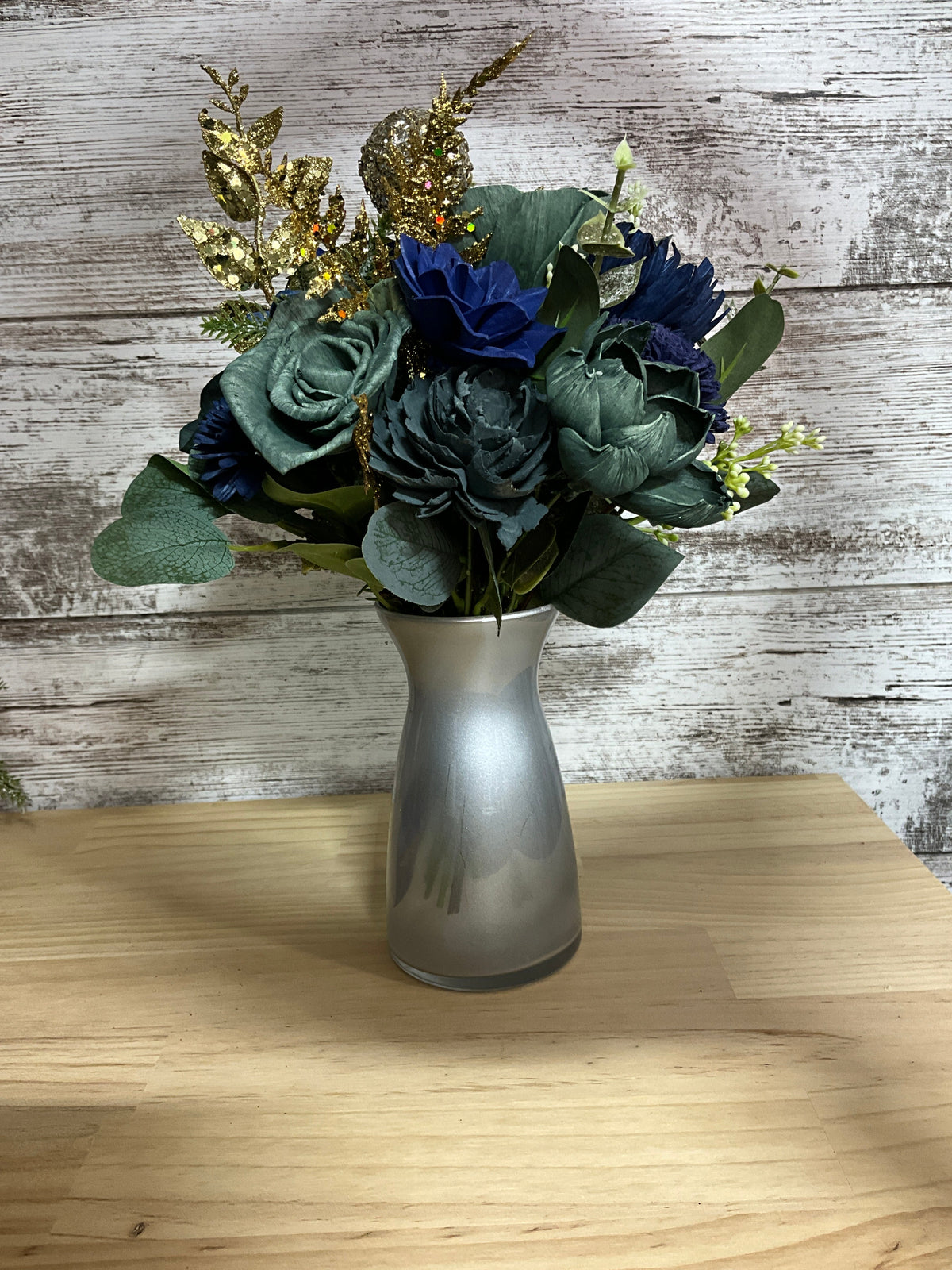 Midnight & Gold | Sola Wood Flower Vase Arrangement