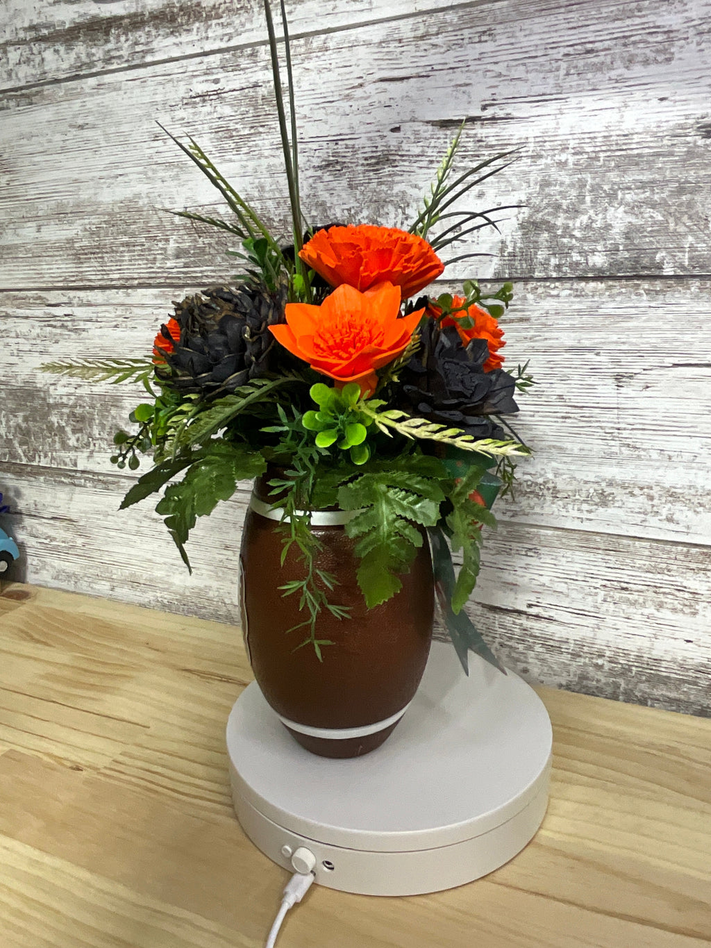 Game Day Sola Wood Flower Arrangement in Football Vase