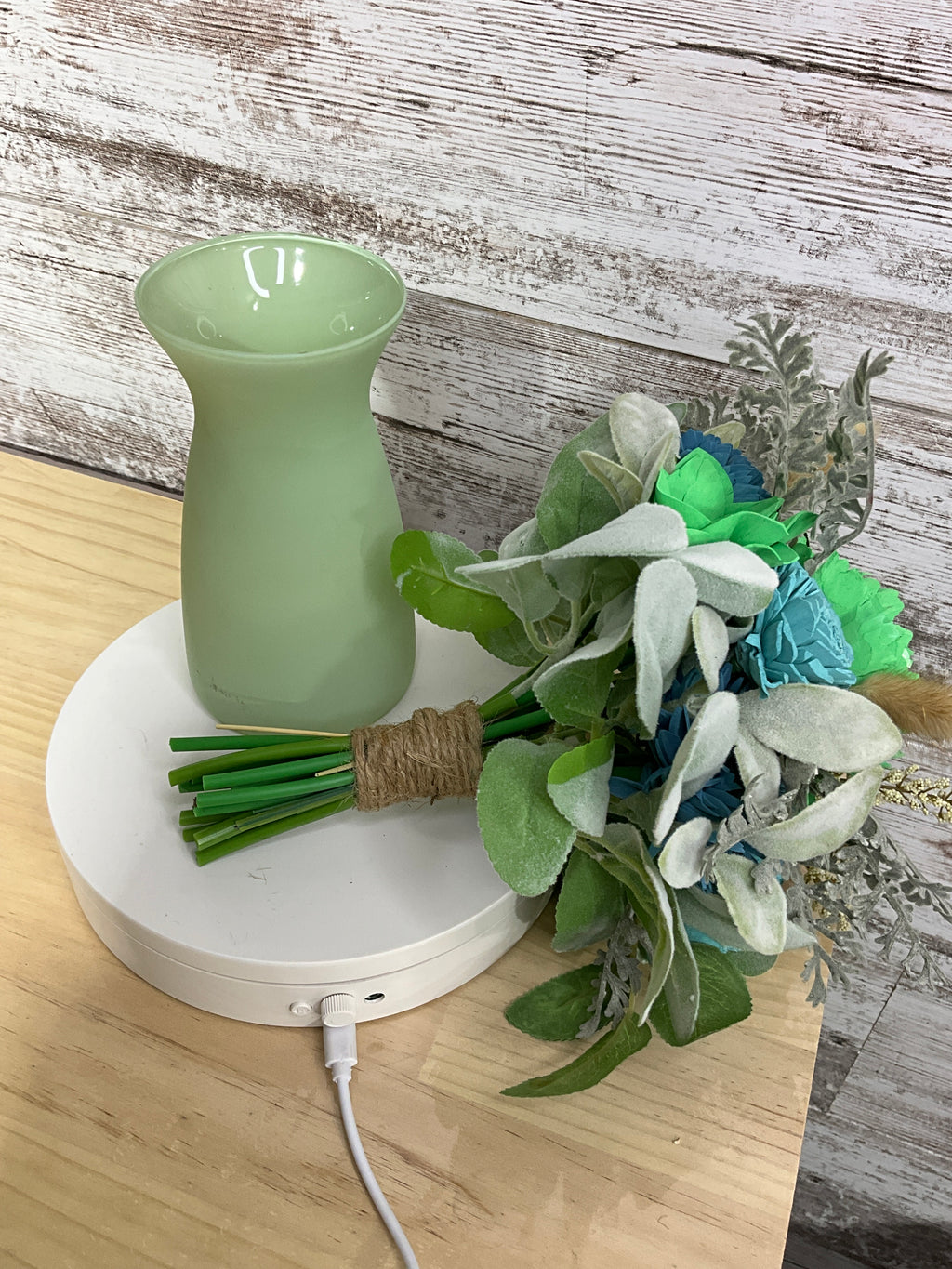 Drop In — Teal & Emerald Sola Wood Flower Arrangement