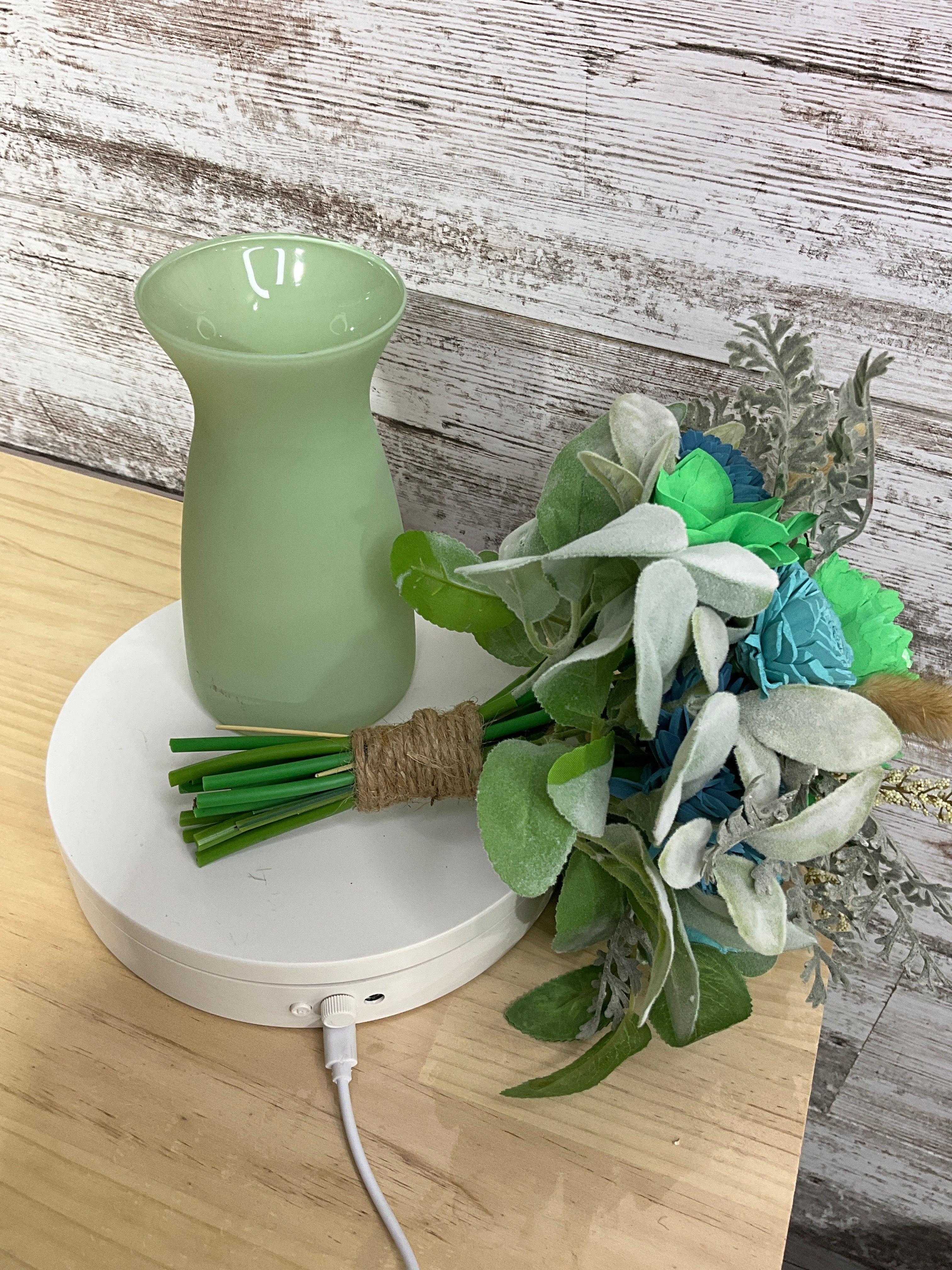 Drop In — Teal & Emerald Sola Wood Flower Arrangement
