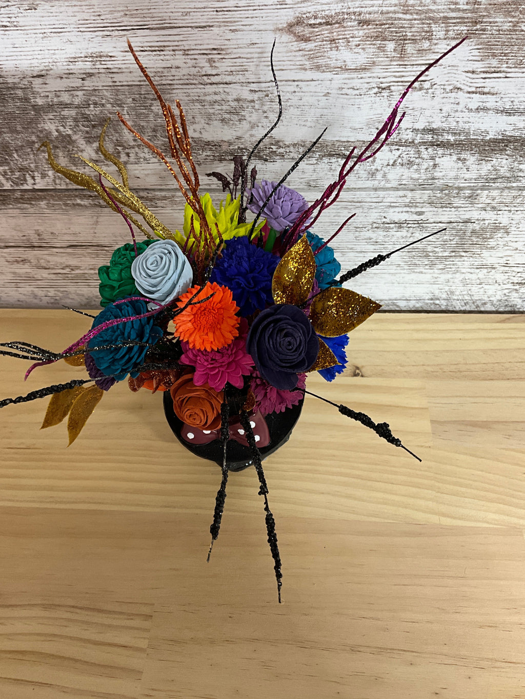 A Grin of Mischief | Colorful Sola Wood Flower Arrangement