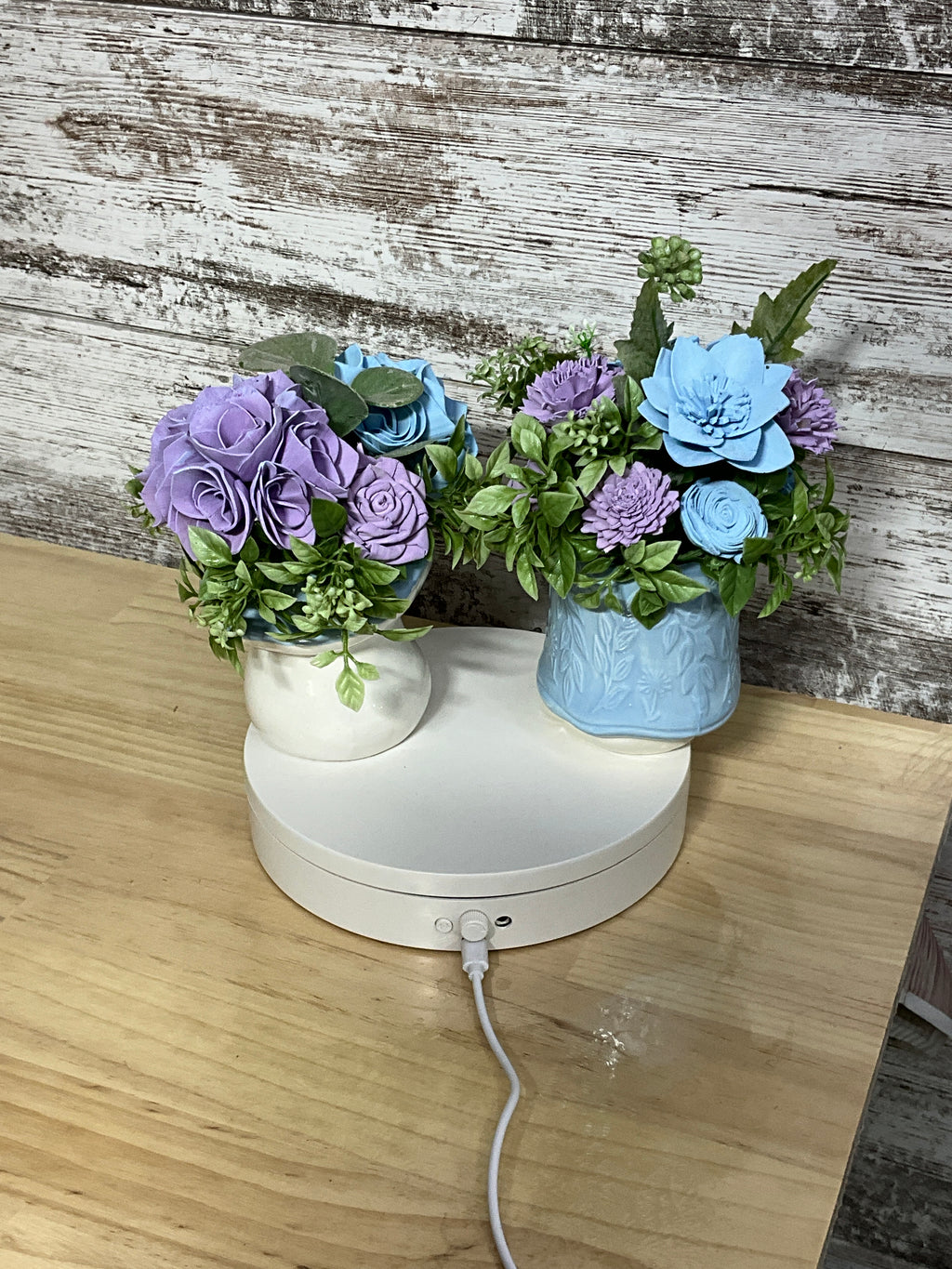 Feeling Blue Gnome Duo | Sola Wood Flower Arrangement