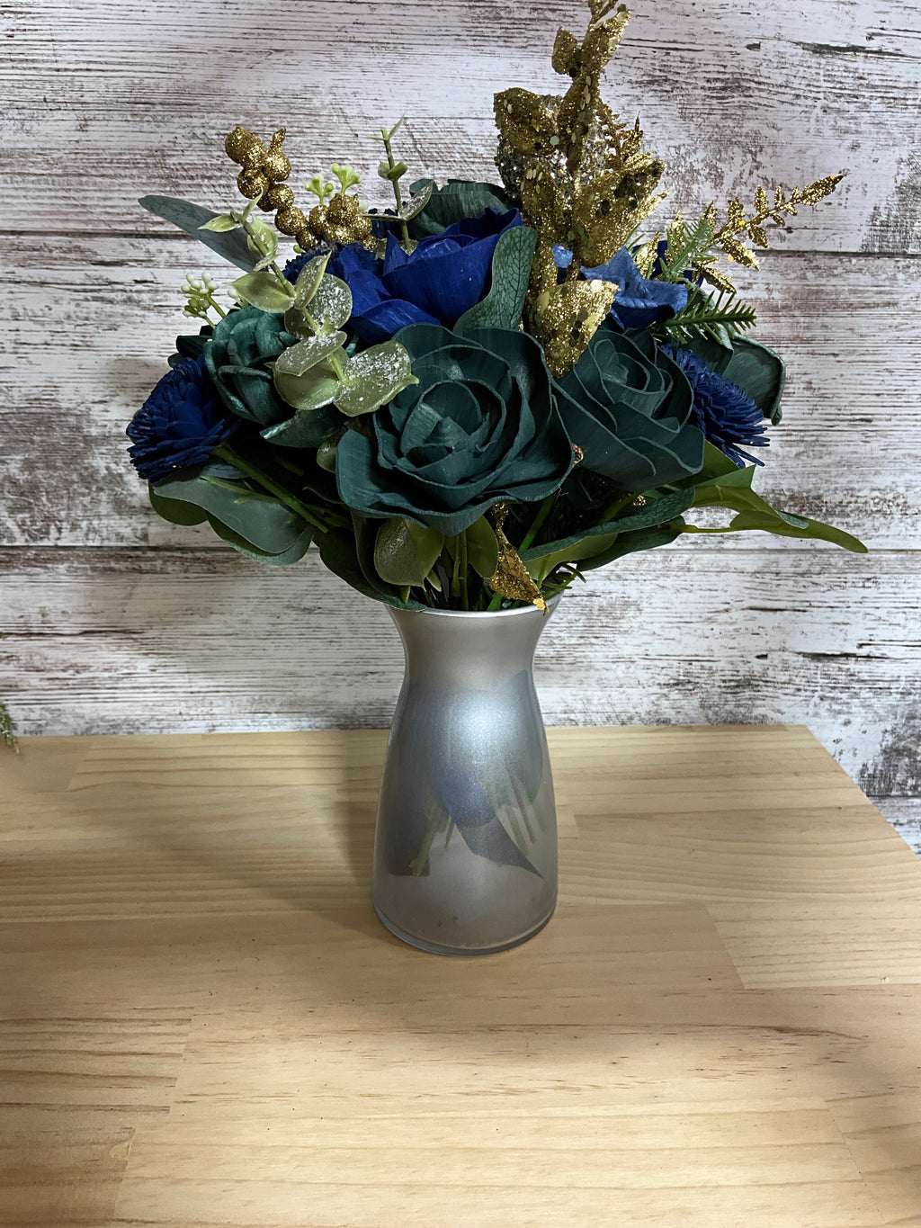 Midnight & Gold | Sola Wood Flower Vase Arrangement