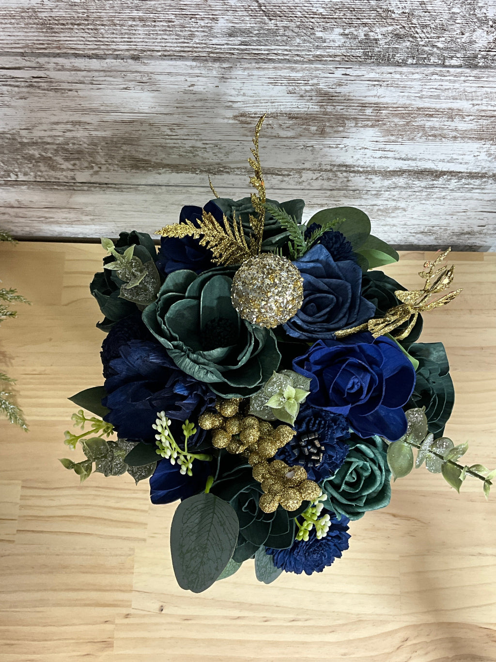Midnight & Gold | Sola Wood Flower Vase Arrangement