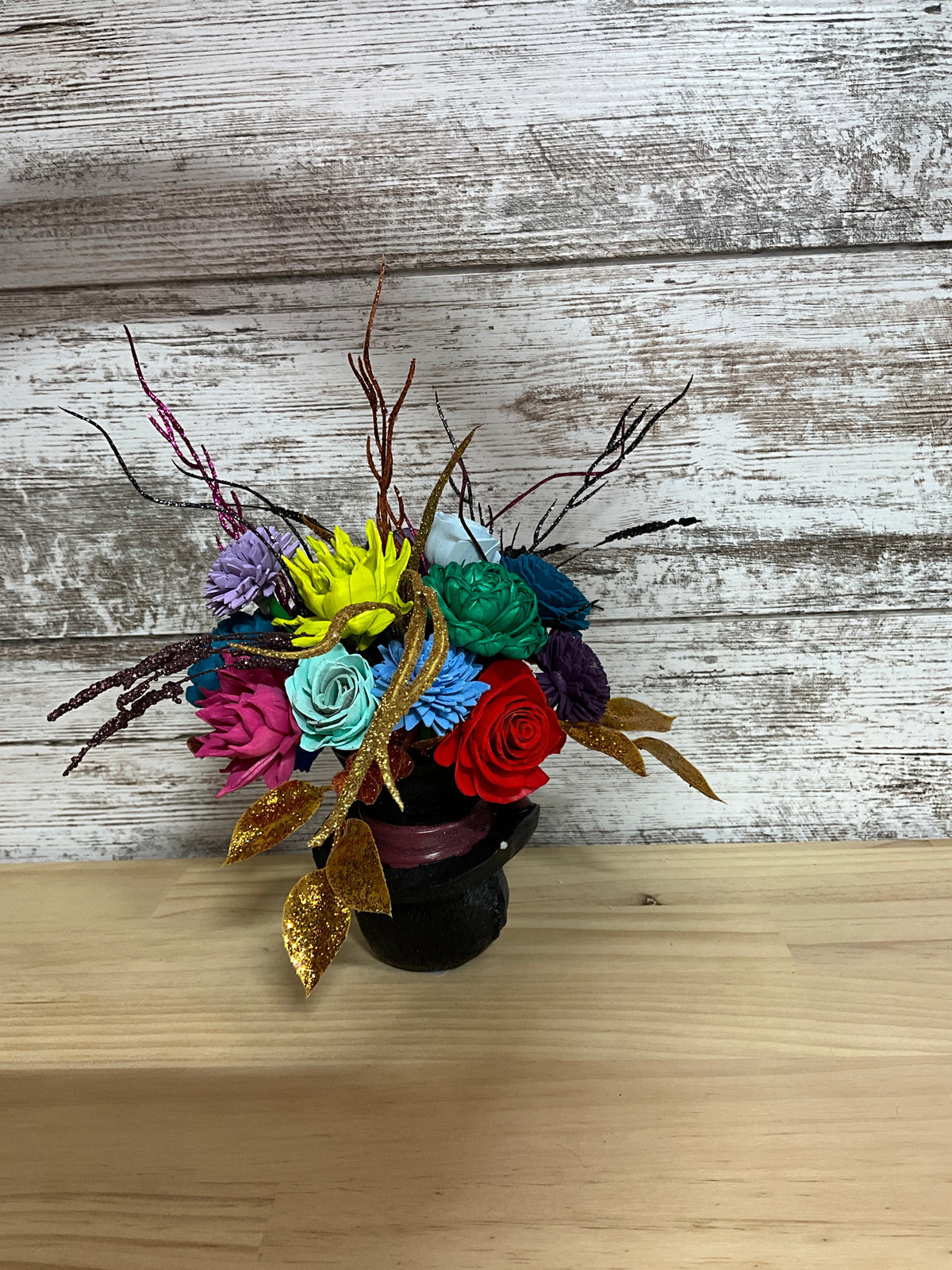 A Grin of Mischief | Colorful Sola Wood Flower Arrangement