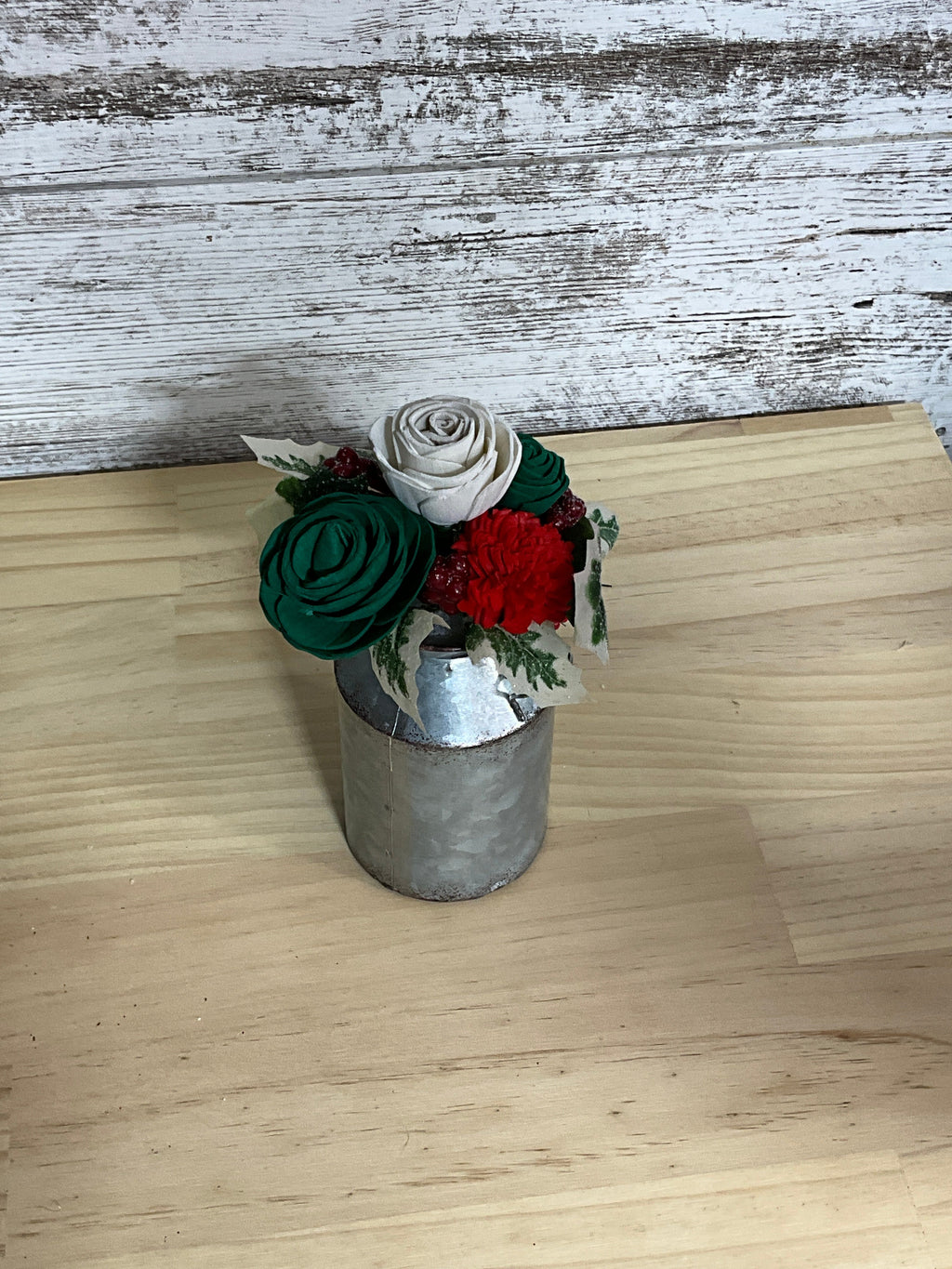 Merry & Bright | Christmas Sola Wood Flower Arrangement