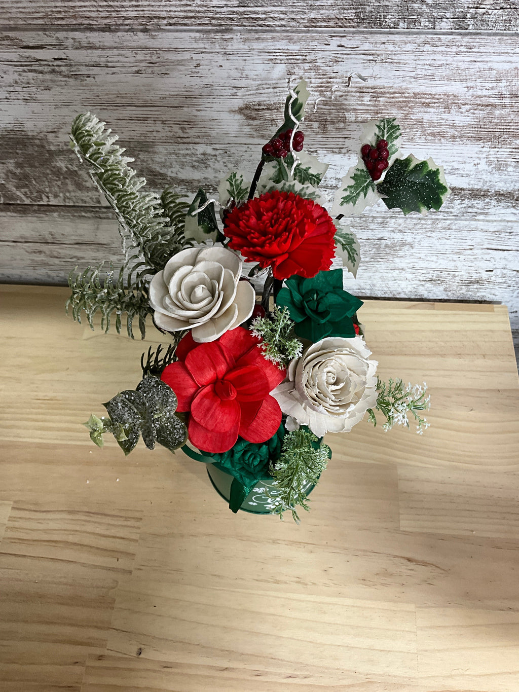 Milk Can Christmas Cheer | Sola Wood Flower Arrangement
