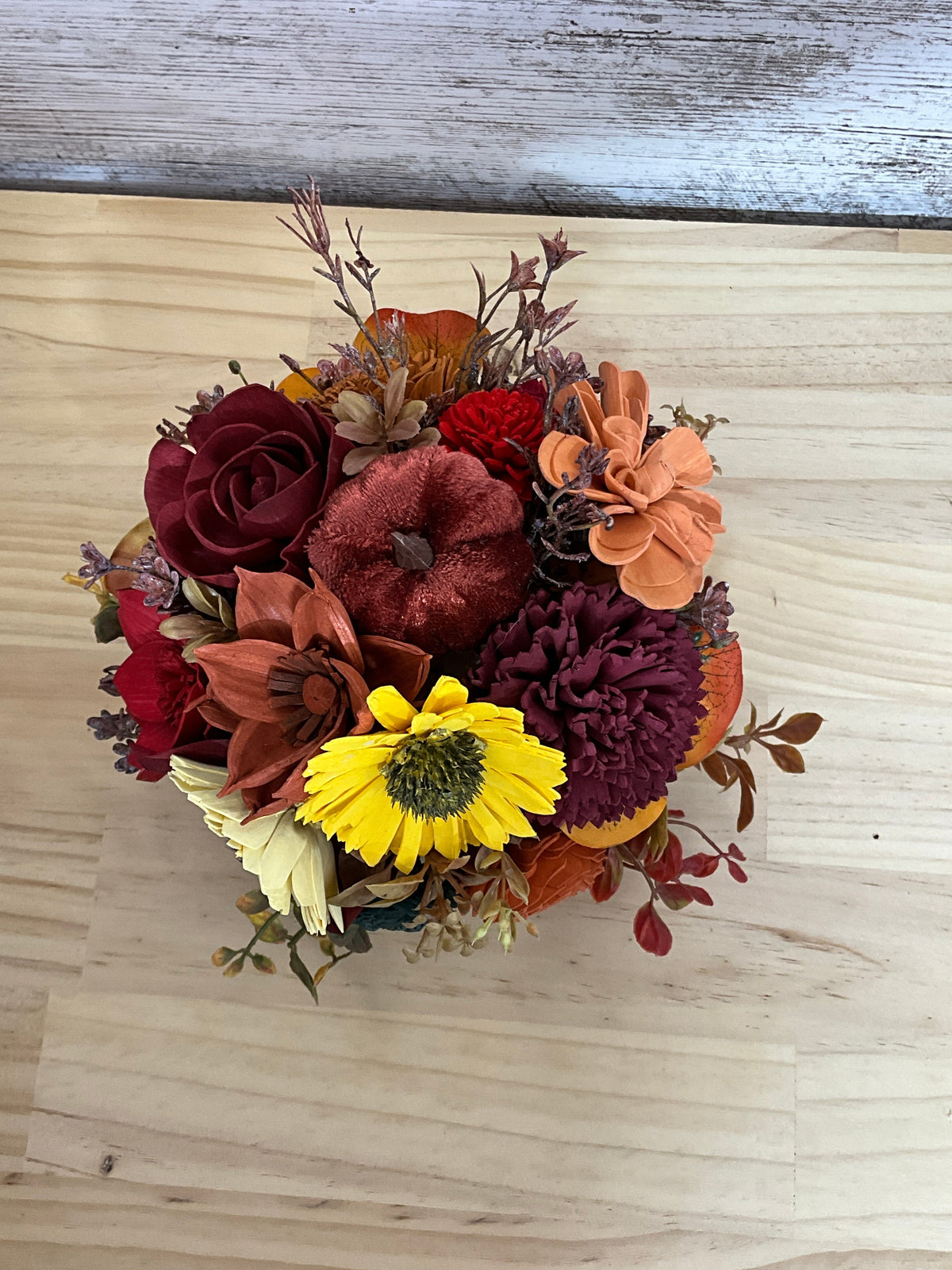Highland Harvest | Autumn Sola Wood Flower Arrangement
