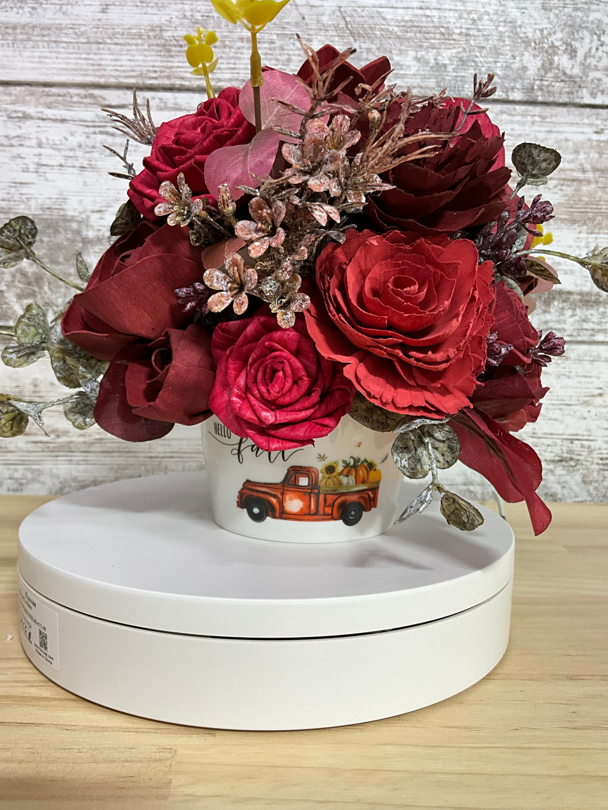 Cranberry Harvest Fall Mug Sola Wood Flower Arrangement