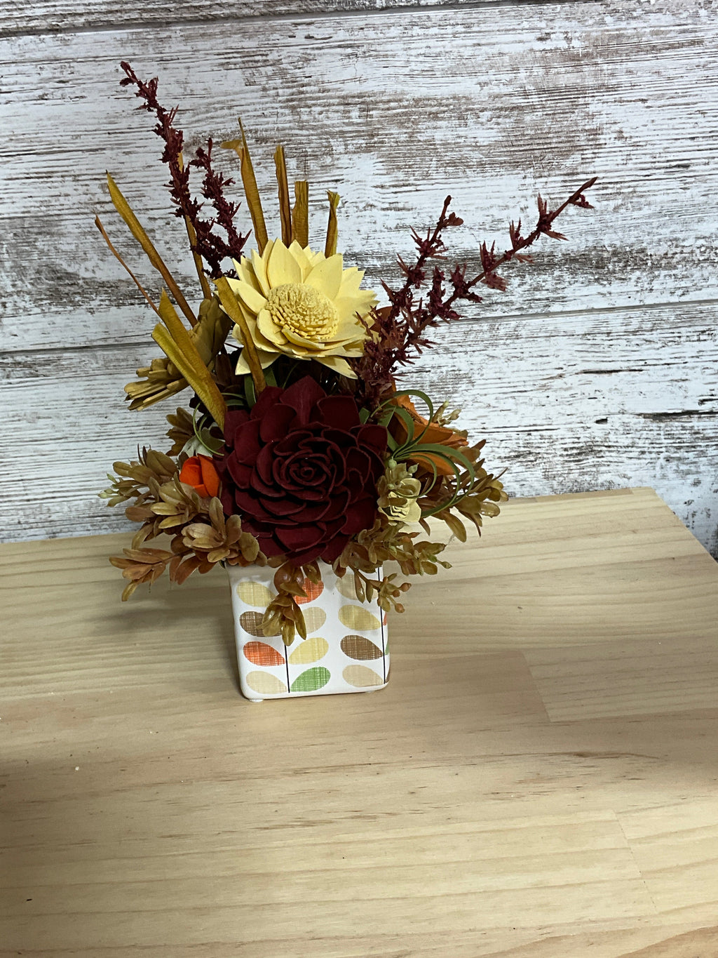 Autumn Leaf & Bloom | Sola Wood Flower Arrangement