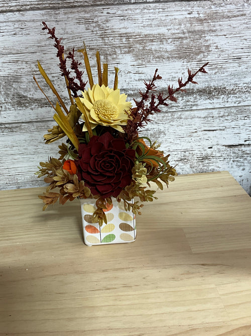Autumn Leaf & Bloom | Sola Wood Flower Arrangement