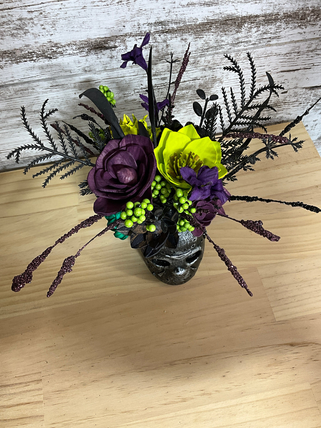 Wicked Bloom | Purple & Lime Sola Wood Flower Arrangement