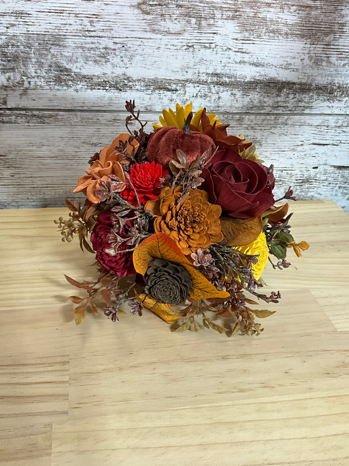 Highland Harvest | Autumn Sola Wood Flower Arrangement