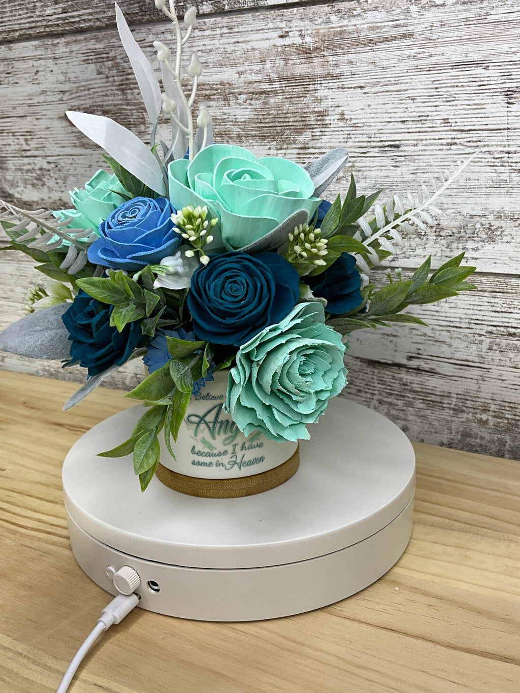 I Believe in Angels Sola Wood Flower Arrangement | Memorial Gift