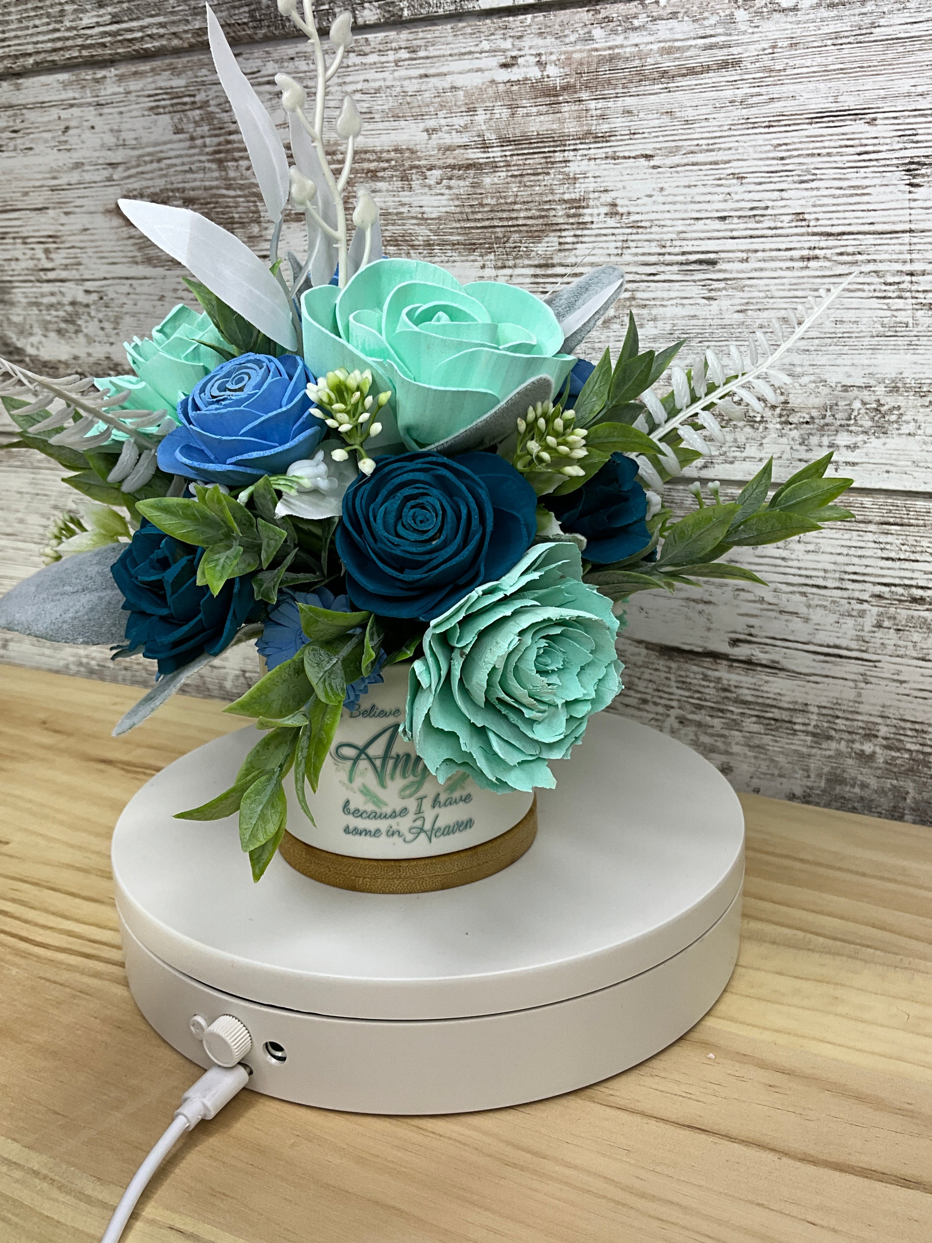 I Believe in Angels Sola Wood Flower Arrangement | Memorial Gift