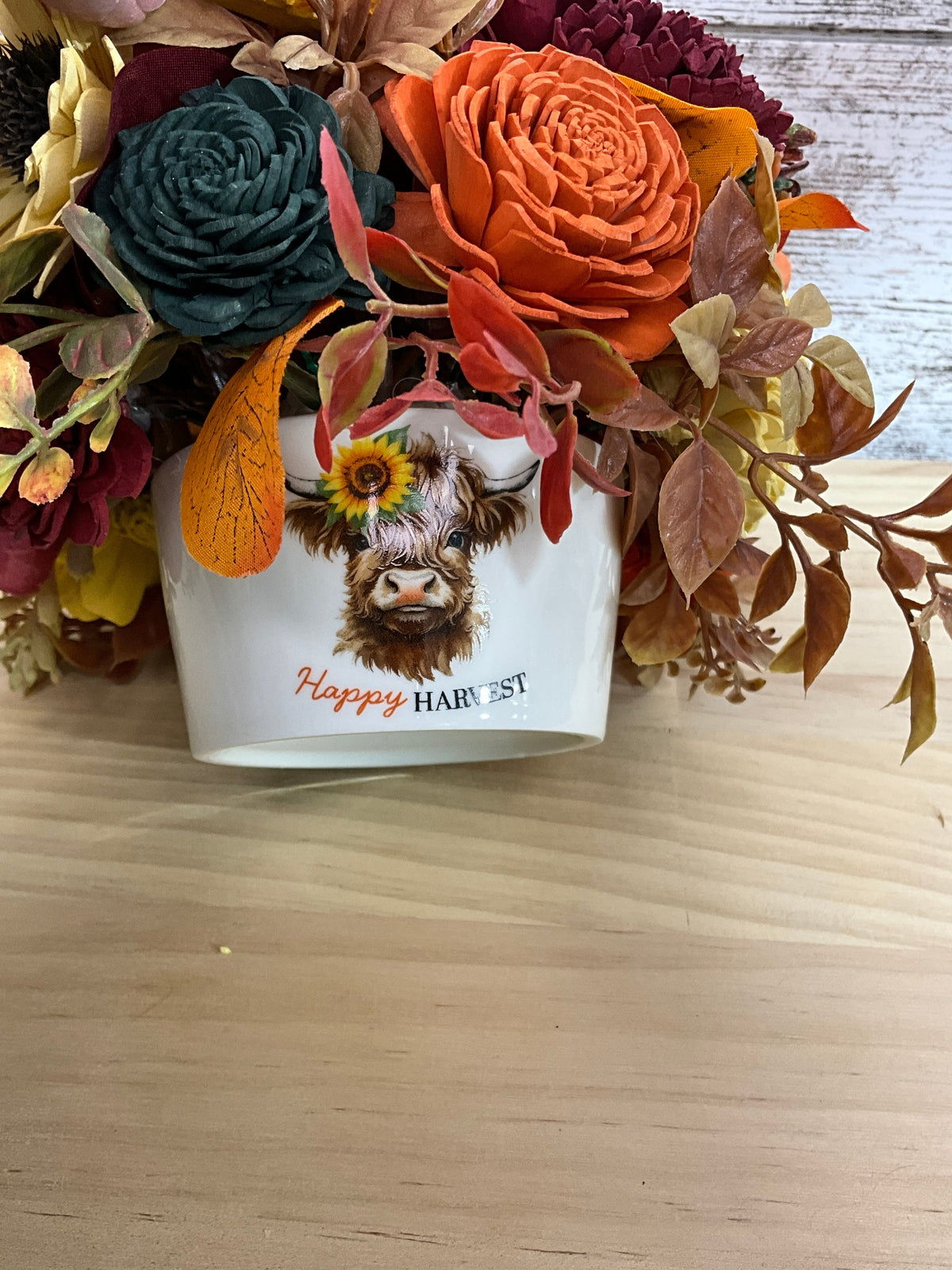 Highland Harvest | Autumn Sola Wood Flower Arrangement