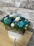 Something Blue — Teal & Cream Sola Wood Flower Centerpiece