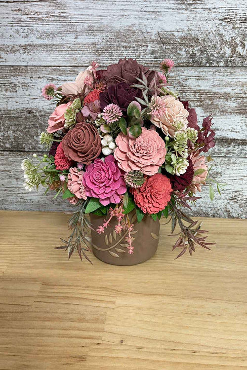 Burgundy Blush Romance – Sola Wood Flower Arrangement