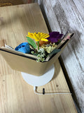 Petals & Prose Sola Wood Flower Book Vase Arrangement
