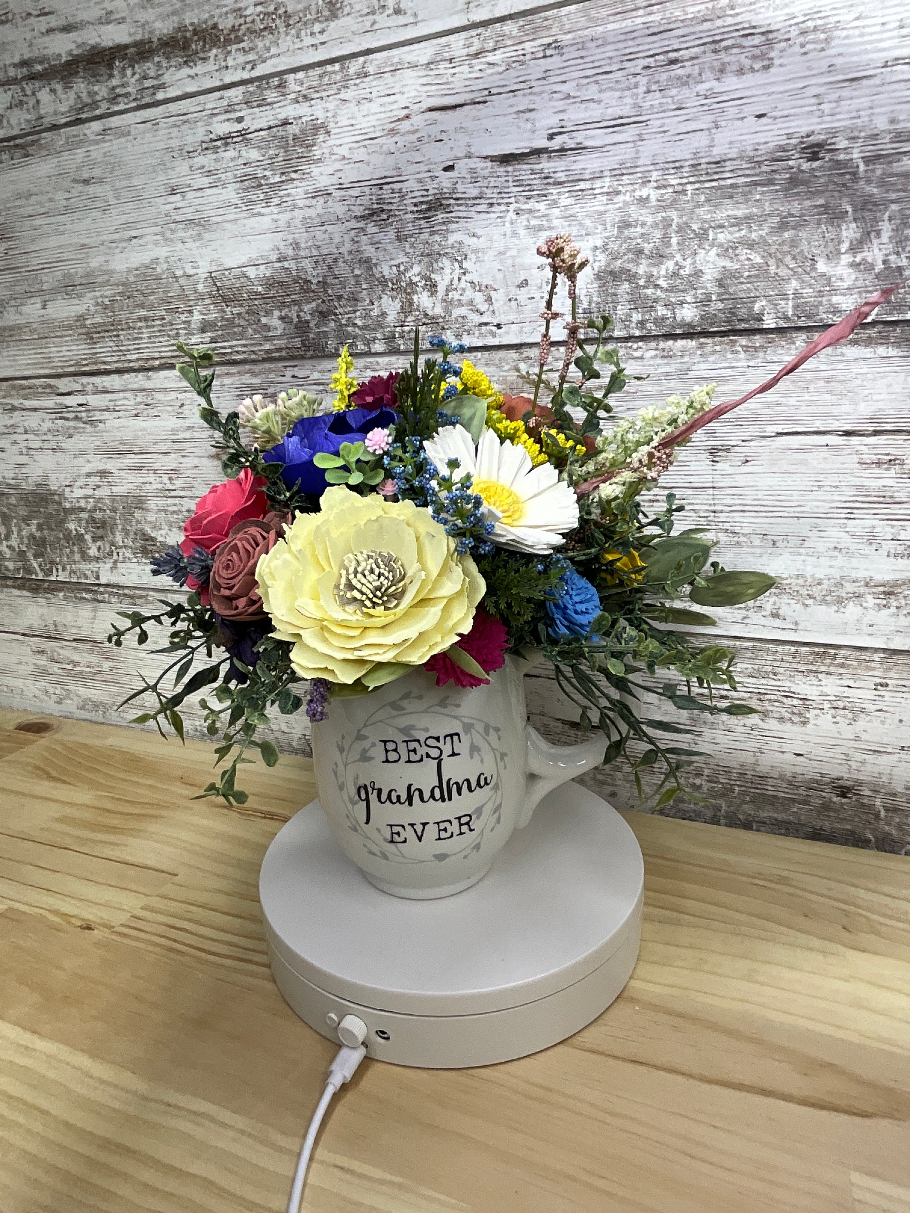 Best Grandma Ever Wildflower Sola Wood Flower Arrangement