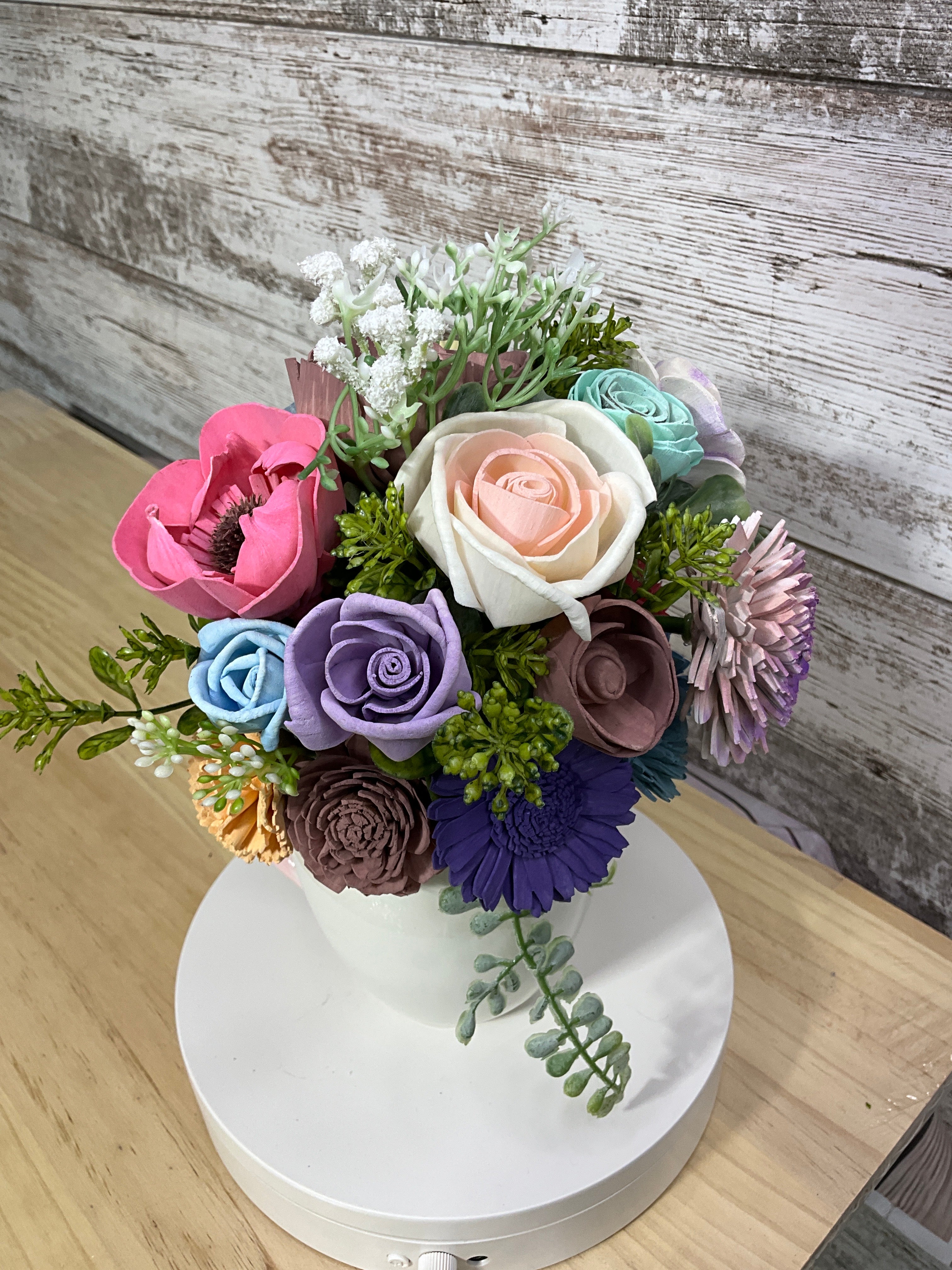 Mama Mug Sola Wood Flower Arrangement | Handcrafted Gift for Mom