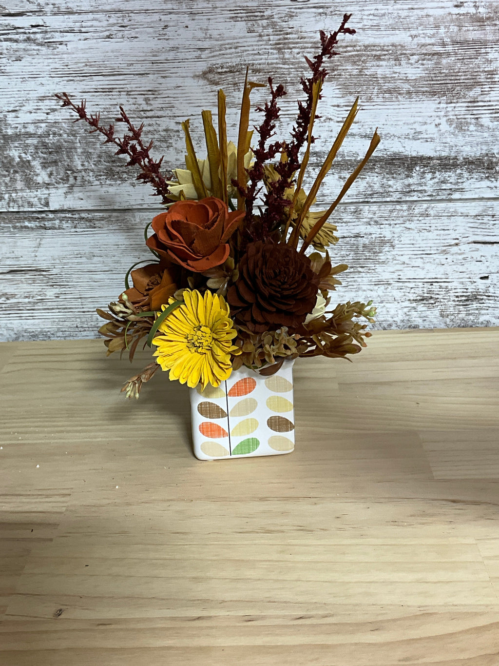 Autumn Leaf & Bloom | Sola Wood Flower Arrangement