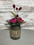 Vintage Purple Barrel Bouquet | Elegant Rose & Thistle Arrangement