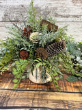 Nature’s Bliss- Handcrafted Sola Wood Christmas Centerpiece