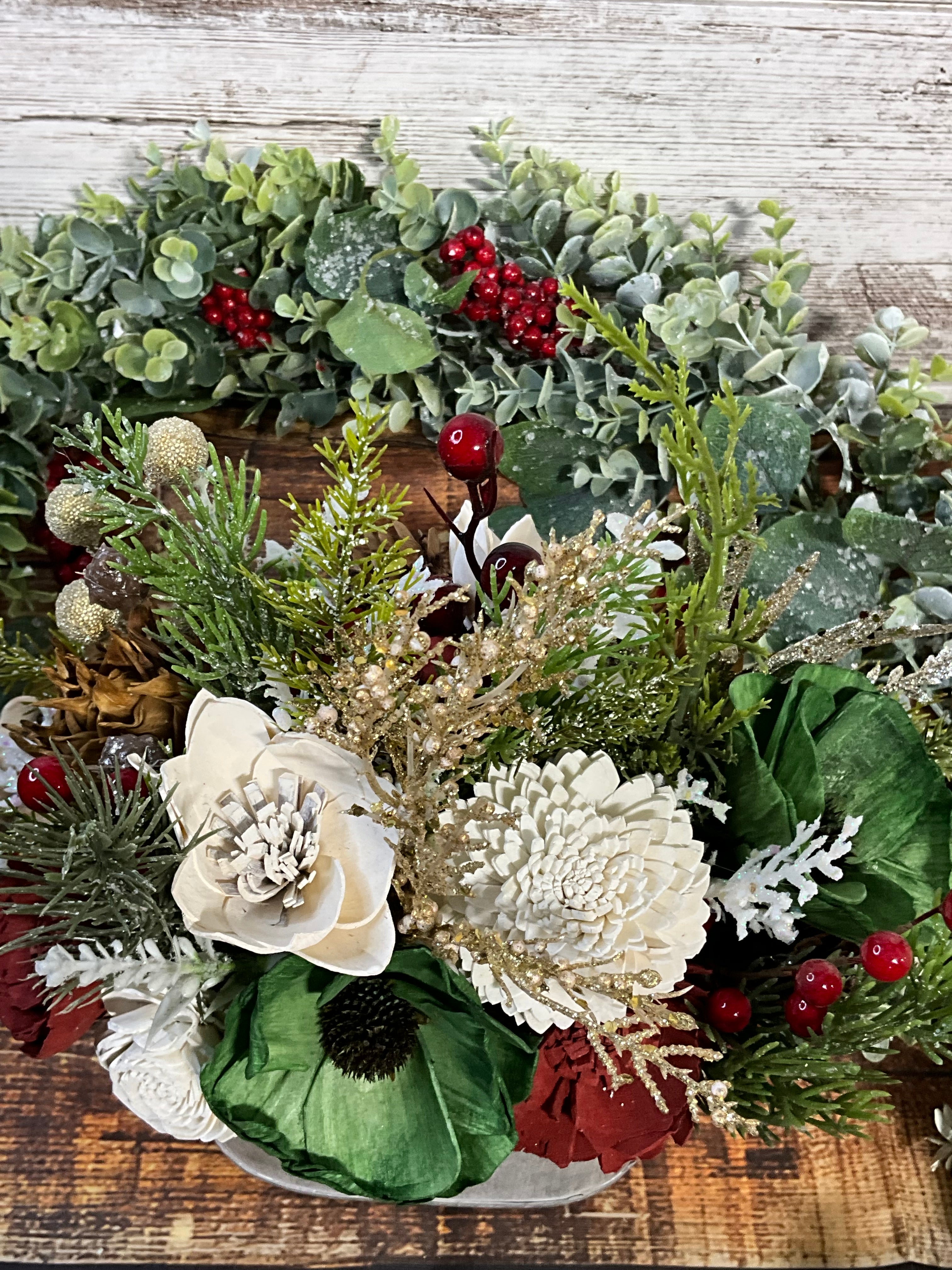 Winter Woodland Garden - Natural Christmas Centerpiece
